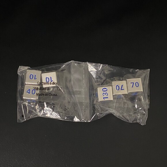 Pokemon TCG Silver and Blue C22 Metal Damage Counter 6 pc Dice Set - Picture 1 of 2